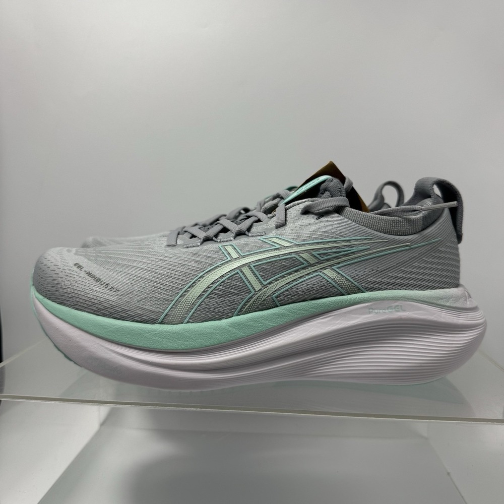 Brand New Asics GEL-Nimbus 27 Grey Mint Running 1012B753-020 Women's Size 10